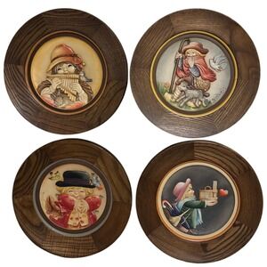 ANRI Juan Ferrandiz Wood Wall‎ Plaque Lot of 4 1979-1982 Italy